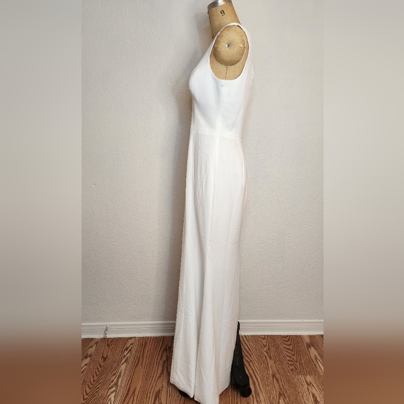 Sale! Dress The Population White Sandra Crepe Slit Gown - Picture 7 of 10
